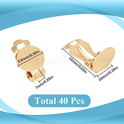 40Pcs 304 Stainless Steel Clip-on Earring Findings&nbsp;STAS-SC0008-39G