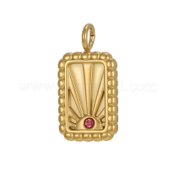 304 Stainless Steel Pave Cubic Zirconia Charms&nbsp;CU-OY001-25G