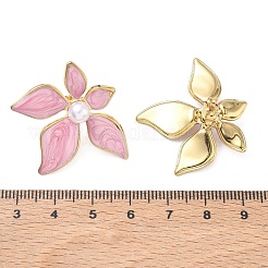 304 Stainless Steel Enamel & ABS Plastic Pearl Stud Earrings for Women&nbsp;SA-CBA2696-28G-01