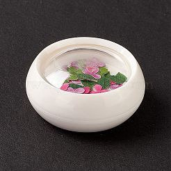Diyクリスタルエポキシ樹脂材料充填  フラワーネイルアートスパンコール  工芸品作りのため  使い捨てプラスチックボックス付き  ショッキングピンク  4~7x3~6x0.1mm&nbsp;LS-DIY-E036-22