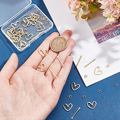 DIYリンクジュエリー作りキット  ブラス リンク コネクター & リンク リング & ジャンプ リングを含む  18KGP本金メッキ  90個/箱&nbsp;DIY-BC0006-19