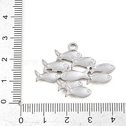 オーシャンシリーズ 304 ステンレススチールペンダント  ステンレス鋼色  魚のチャーム  26x36x2.5mm  穴：2.5mm&nbsp;STAS-L313-04A-P