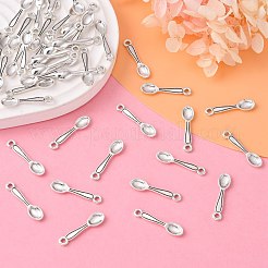 合金のチベット風チャーム  キッチン用品ペンダント  ウェイトレスチャーム  鉛フリー及びカドミウムフリー  銀食器  アンティークシルバー  長さ24mm  6 mm幅  厚さ2mm  穴：2mm&nbsp;X-LF0974Y