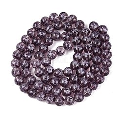 Transparent Half Spray Painted Glass Beads Strands&nbsp;GLAA-Q110-02A-10