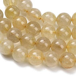 天然石ゴールドルチルクォーツビーズ連売り  ラウンド  染め＆加熱  10~10.8mm  穴：0.9mm  約37~38個/連  15.16~15.24''（38.5~38.7センチメートル）&nbsp;G-H337-A04-05