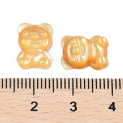 天然な黄色のシェルカボション  クマ  12x10x3mm&nbsp;SSHEL-I026-21C