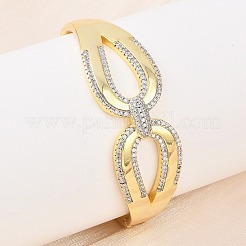 真鍮マイクロパヴェクリアキュービックジルコニアバングル（女性用）  マスク  18KGP本金メッキ  7/8インチ（2.15cm）  内径：2-3/8インチ（5.9cm）&nbsp;BJEW-D368-02G