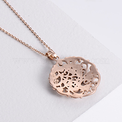316 Surgical Stainless Steel Hollow Flower Pendant Necklaces for Women&nbsp;PY9178