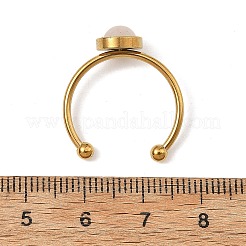 201 Stainless Steel with Natural Mixed Gemstone Finger Rings&nbsp;RJEW-JR01100