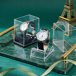2Pcs 2 Colors Rectangle Plastic Single Watch Display Cases&nbsp;CON-PH0003-15