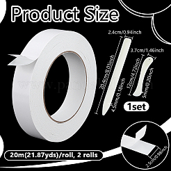 布粘着テープ20m  ABSプラスチックレターオープナーナイフツール付き  ホワイト  25mm&nbsp;DIY-NB0016-12B