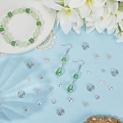 360個12スタイルの合金ビーズキャップ  花/スター  銀  6~14x6~14x2~4mm  穴：1~2mm  30個/スタイル&nbsp;TIBE-SC0002-40