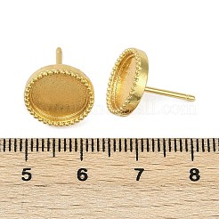 真鍮製スタッドピアスパーツ  トレイ付き  ラックめっき  長持ちメッキ  フラットラウンド  ゴールドカラー  トレイ：10mm  12.5mm  ピン：12x1mm&nbsp;KK-F891-09G