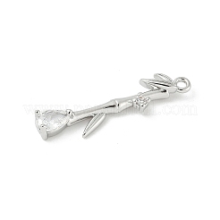 Brass Micro Pave Cubic Zirconia Pendants&nbsp;KK-M326-13B-P