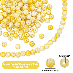 Baking Paint Glass Round Bead Strands&nbsp;DGLA-AR0001-02