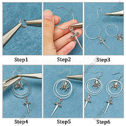 DIY Halloween Brass & Alloy Spider Bat Dangle Earring Making Kits&nbsp;DIY-SC0026-59