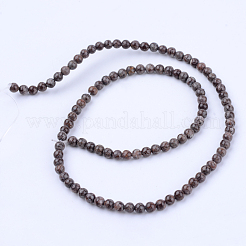 天然石スノーフレークオブシディアンビーズ連売り  ラウンド  10~10.5mm  穴：1.2mm  約36個/連  15.5インチ&nbsp;G-Q462-10mm-37