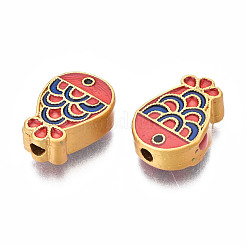 Rack Plating Alloy Enamel Beads&nbsp;ENAM-N056-037B