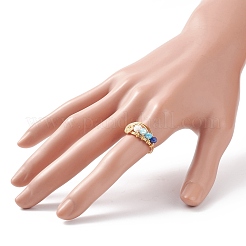 Glass Braided Vortex Finger Ring&nbsp;RJEW-TA00046-03