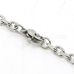 Tarnish Resistant 304 Stainless Steel Necklaces&nbsp;LS-NJEW-F027-40-3.5mm