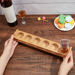 6-Hole Bamboo Shot Glasses Holder&nbsp;AJEW-WH0010-88