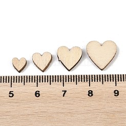 MDFシート100枚  未完成の木材  ハート  モカシン  5.5~11.5x5.5~11.5x2~2.5mm&nbsp;WOOD-G028-04
