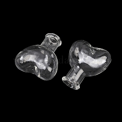 透明なガラスビーズ容器  ハート  透明  2.1x1.3x2.45cm  内径：0.46のCM&nbsp;GLAA-G123-09
