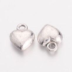 彼女のチベットスタイル合金のチャームのバレンタインデーのアイデア  無鉛の  カドミウムフリーとニッケルフリー  ハート  アンティークシルバー  長さ11.5mm  9 mm幅  厚さ4.5mm  穴：1.5mm&nbsp;X-EA526Y-NF