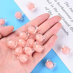 透明なアクリルビーズ  二層ビーズ  クマ  ライトサーモン  16x18x15.5mm  穴：3mm  約220個/500g&nbsp;MACR-S373-122-B01