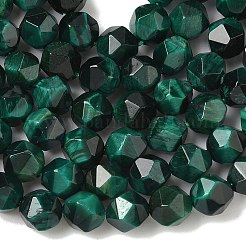 天然石タイガーアイビーズ連売り  染め＆加熱  ファセットスターカットビーズ  シーグリーン  7~8mm  穴：1mm  約47~48個/連  14.7インチ〜15インチ（37~38cm）&nbsp;G-I217-B-01D