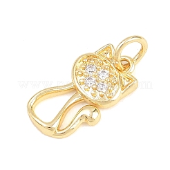 Brass Micro Pave Clear Cubic Zirconia Pendants&nbsp;KK-H273-48G-01