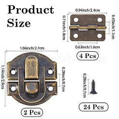 4Pcs Iron Wooden Box Lock Catch Clasps&nbsp;IFIN-CL0001-03