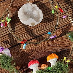 Moon & Star Natural Gemstome Hanging Suncatchers&nbsp;RN-CBA387D-03G
