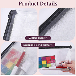 5個 5色 PVCペンバッグ  ペン用文房具収納ボックス  鉛筆  長方形  ミックスカラー  145x210x5mm  1pc /カラー&nbsp;ABAG-GF0001-56