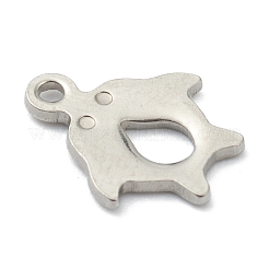 変色しにくい304ステンレススチールチャーム  ダブルイルカ  ステンレス鋼色  12.5x10x1mm  穴：1.4mm&nbsp;STAS-H157-04P