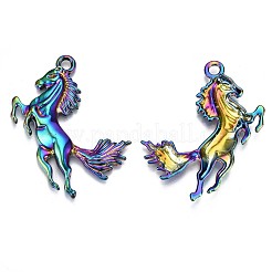 合金ペンダント  カドミウムフリー＆鉛フリー  馬  虹色  31x45x5mm  穴：3.5mm&nbsp;PALLOY-N156-026-RS