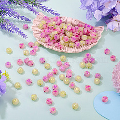 500Pcs 5 Styles Luminous Frosted Acrylic Beads&nbsp;FACR-TA0001-11