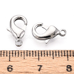 真鍮カニカン  ニッケルフリー  プラチナメッキ  12x7.5x3mm  穴：1.4mm&nbsp;KK-YW0004-01B-P