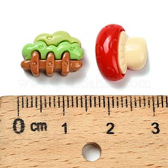 オペーク樹脂カボション  混合図形  ミックスカラー  8~12x12~15x5.5~7mm&nbsp;LS-RESI-I068-06