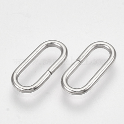 変色しない304ステンレススチール製リンクリング  オーバル  ステンレス鋼色  12~12.5x5.5x1mm  穴：9.5x3mm&nbsp;STAS-S079-83A