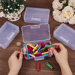 長方形のプラスチックビーズ収納容器4個  透明  16x9x4cm&nbsp;CON-CN0001-44
