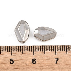 不規則な形状の304ステンレス鋼ビーズ  ステンレス鋼色  菱形  10x7x5mm  穴：1.4mm&nbsp;STAS-D394-03J-P