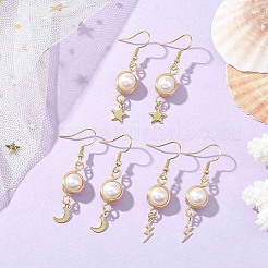 3 Pairs Natural Cultured Freshwater Pearl Dangle Earrings&nbsp;EJEW-JE05738