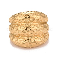 Ion Plating(IP) 304 Stainless Steel Textured Chunky Finger Ring for Men Women&nbsp;RJEW-B040-08G