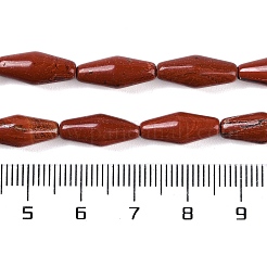天然石レッドジャスパービーズ連売り  双円錐形  15x6mm  穴：1.2mm  約26個/連  15.16インチ（38.5cm）&nbsp;G-L604-C01-01
