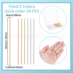 100Pcs 2 Colors Brass Flat Head Pins&nbsp;KK-UN0003-99