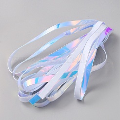 5 メートルのホログラフィック虹色 PVC リボン  DIYクラフト用品  ホワイトスモーク  1/2インチ（12mm）  約5.47ヤード（5m）/連&nbsp;SRIB-TAC0003-04B