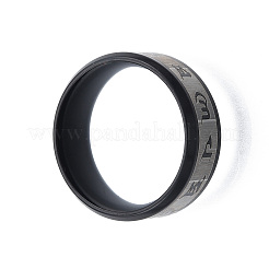 オムマニパドメフム201ステンレススチール指輪女性用  電気泳動黒  内径：17mm&nbsp;RJEW-N043-15E