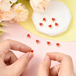 10Pcs Brass Enamel Beads&nbsp;KK-YW0004-20