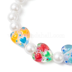Handmade Glass Enamel & Glass Pearl Beads Bracelets&nbsp;BJEW-JB12171